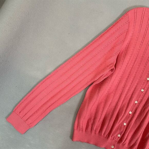 Brooks Brothers Cardigan Sweater Women Sz XL Cable Knit Casual Preppy Academicia - Picture 6 of 14